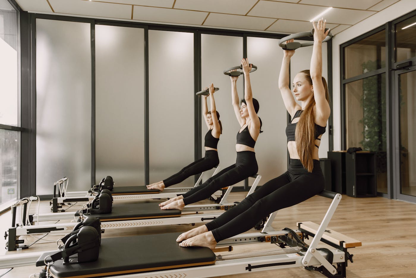 Hot Pilates class